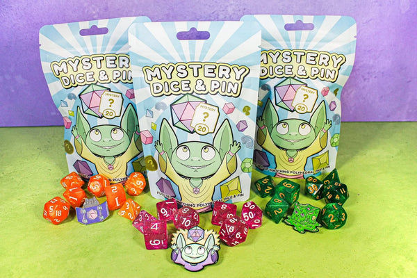 Mystery Dice Goblin: Mystery Dice & Pin Set