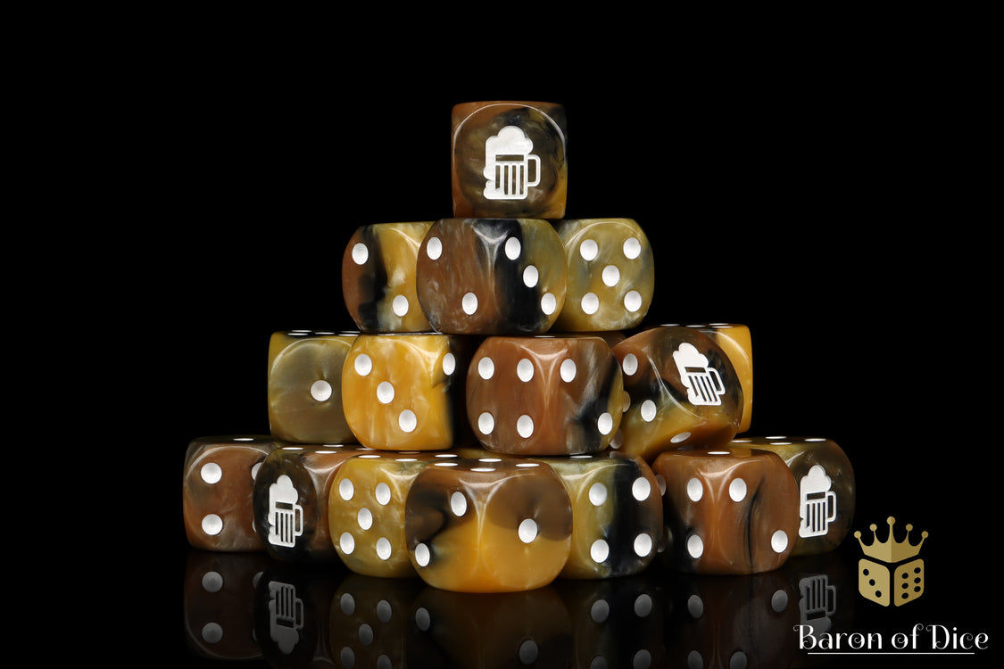 Baron of Dice: 25 Premium Wargaming Dice - Beer Mug