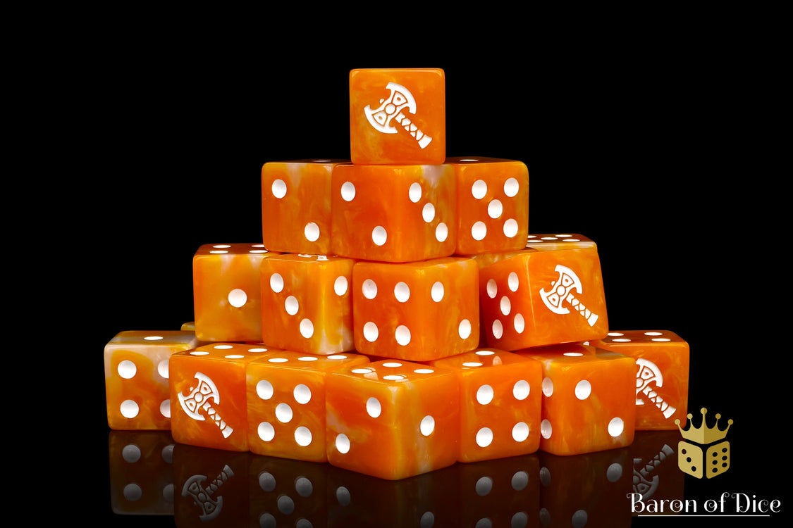 Baron of Dice: 25 Premium Wargaming Dice - Dwarven Axe Dice