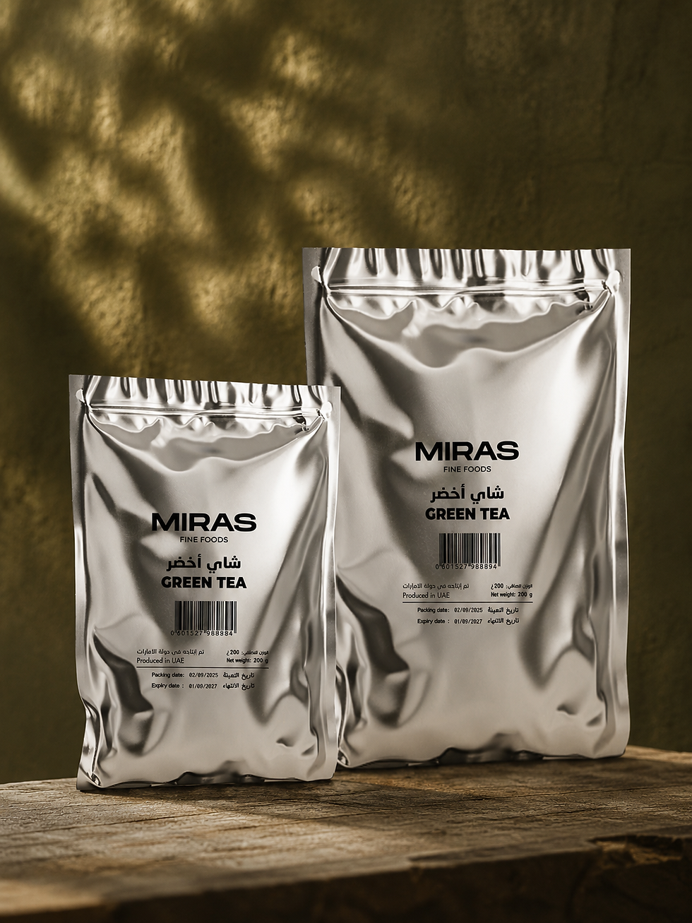 Green Tea Silver Pouches