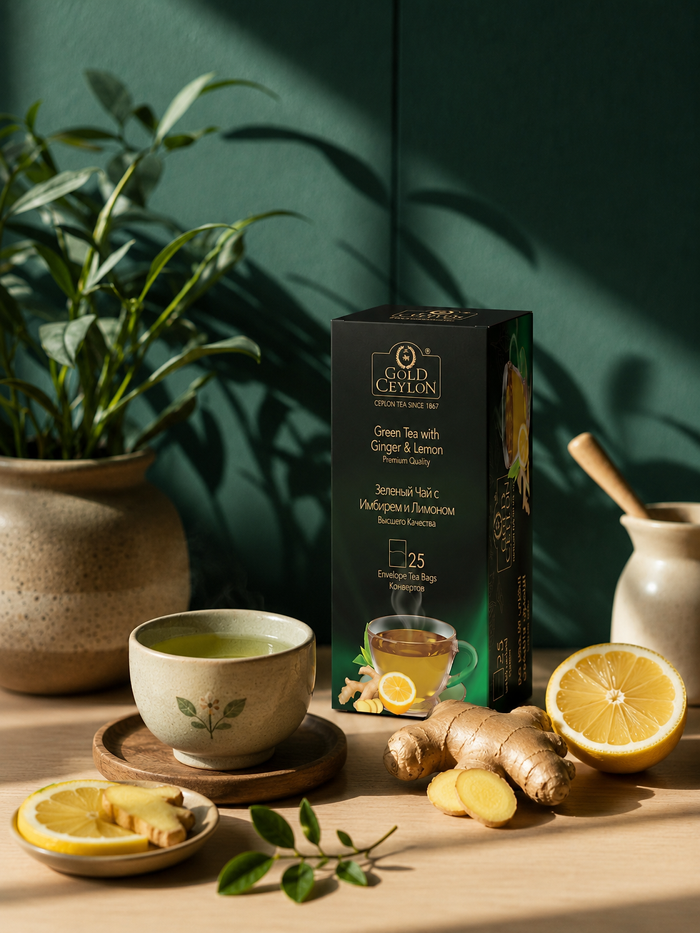 Green Tea with Ginger and Lemon