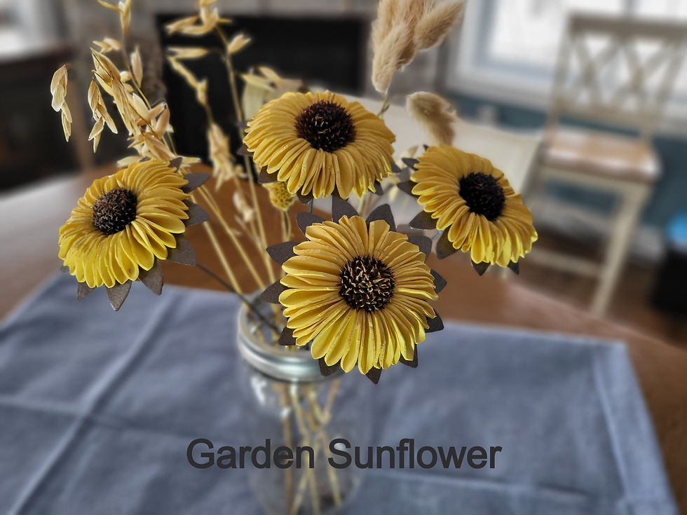 Thumbnail: Sola  flowers - welded to metal handmade stems
