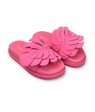 Farm Rio Pink Monstera Anatomic Slide Sandal