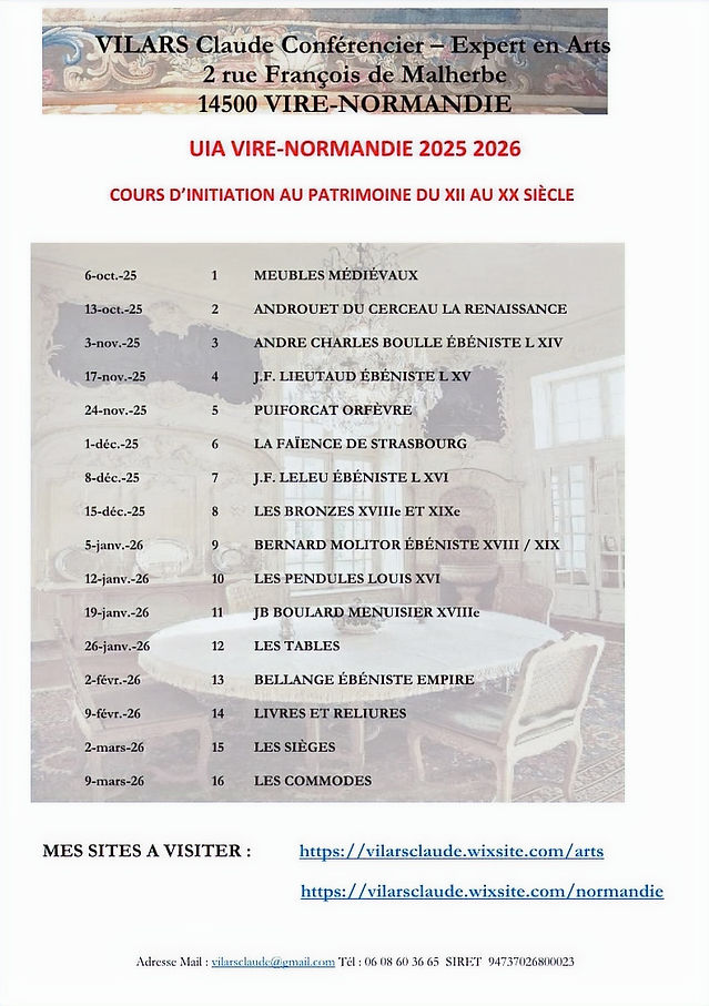<p> Je présente le programme <strong>2025-2026 de mes cours d’initiation au patrimoine du XII<sup>e</sup> au XX<sup>e</sup> siècle</strong>, une véritable immersion à travers l’histoire, l’architecture et l’art. J’explore avec mes élèves les richesses du <span>patrimoine architectural français</span>, les chefs-d’œuvre du Moyen Âge à l’époque contemporaine, et la diversité culturelle de chaque siècle. Ces ateliers éducatifs favorisent la <span>découverte interactive du patrimoine</span>, la compréhension des styles architecturaux, ainsi que l’apprentissage de l’histoire locale et nationale. </p> <p> #patrimoine #patrimoinefrancais #histoire #architecture #cours #initiation #programme2025 #programme2026 #coursenligne #art #culture #patrimoineculturel #patrimoineducatif #moyenage #artmoderne #histoiredeFrance #formationpatrimoine #seminaire #enseignement #arts #decouvertes </p>