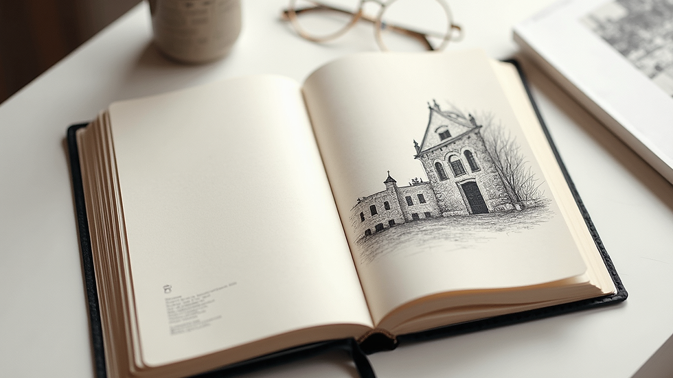 Vue rapprochée d’un carnet de croquis ouvert avec des dessins d’art