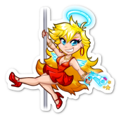 Thumbnail: Stardust Chibi Sticker: Panty (Red Dress)  - Glossy White Vinyl