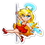 Thumbnail: Stardust Chibi Sticker: Panty (Red Dress)  - Glossy White Vinyl