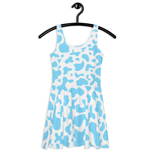 blue cow print dress Cow Print Mini Dress