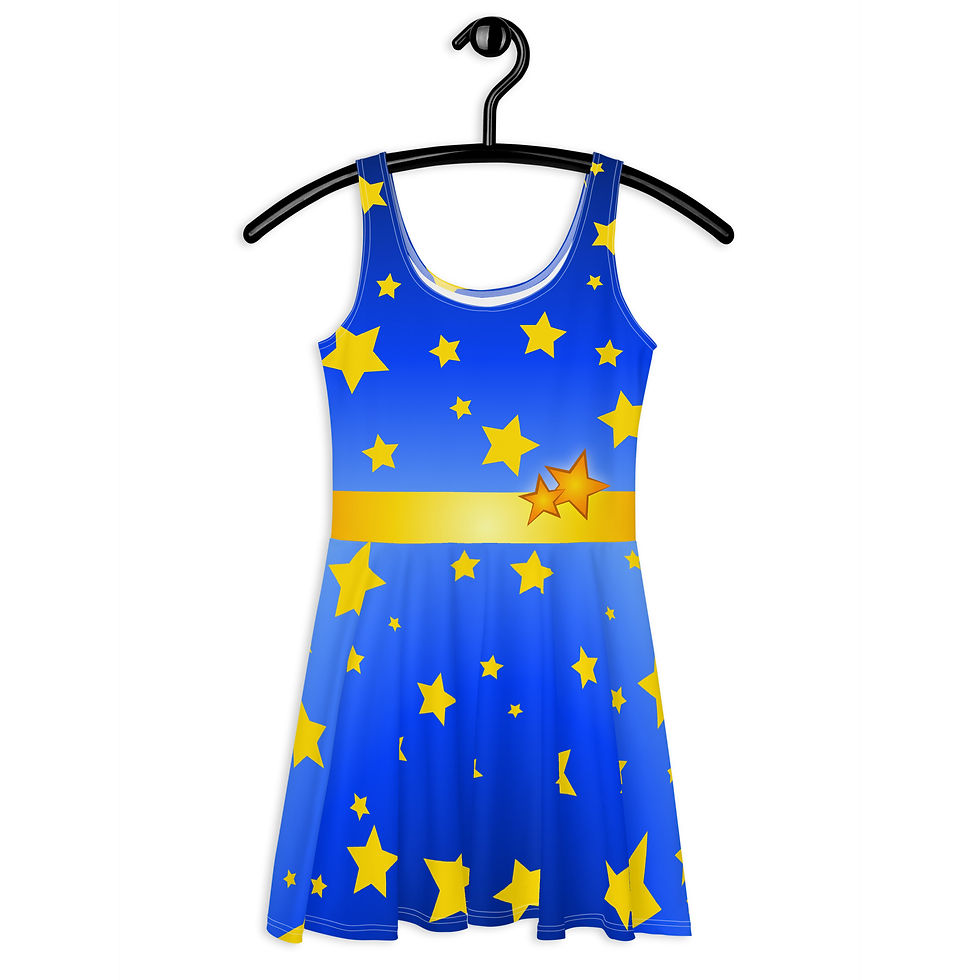 Thumbnail: Celeste - Starry Painted Sleeveless Skater Dress