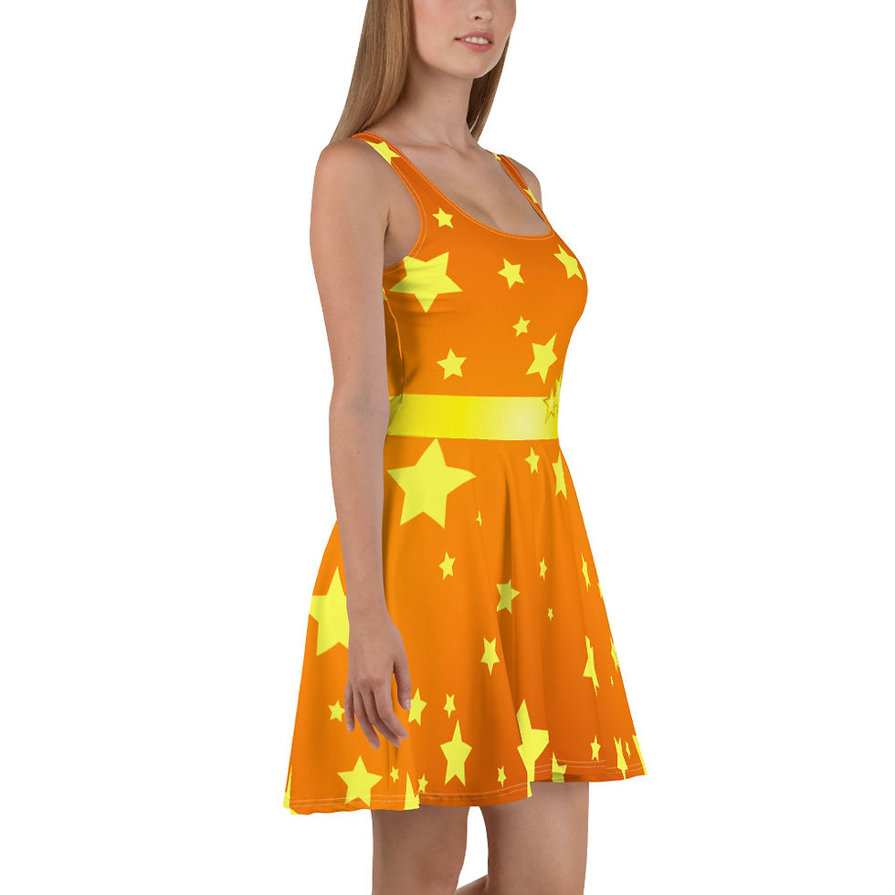 Thumbnail: Andromeda - Starry Painted Sleeveless Skater Dress - Sizes XS to 3XL