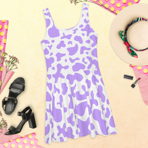 fitted lace wedding dress Purple Cow Print Pattern Women's Sexy Night Dress main image 0