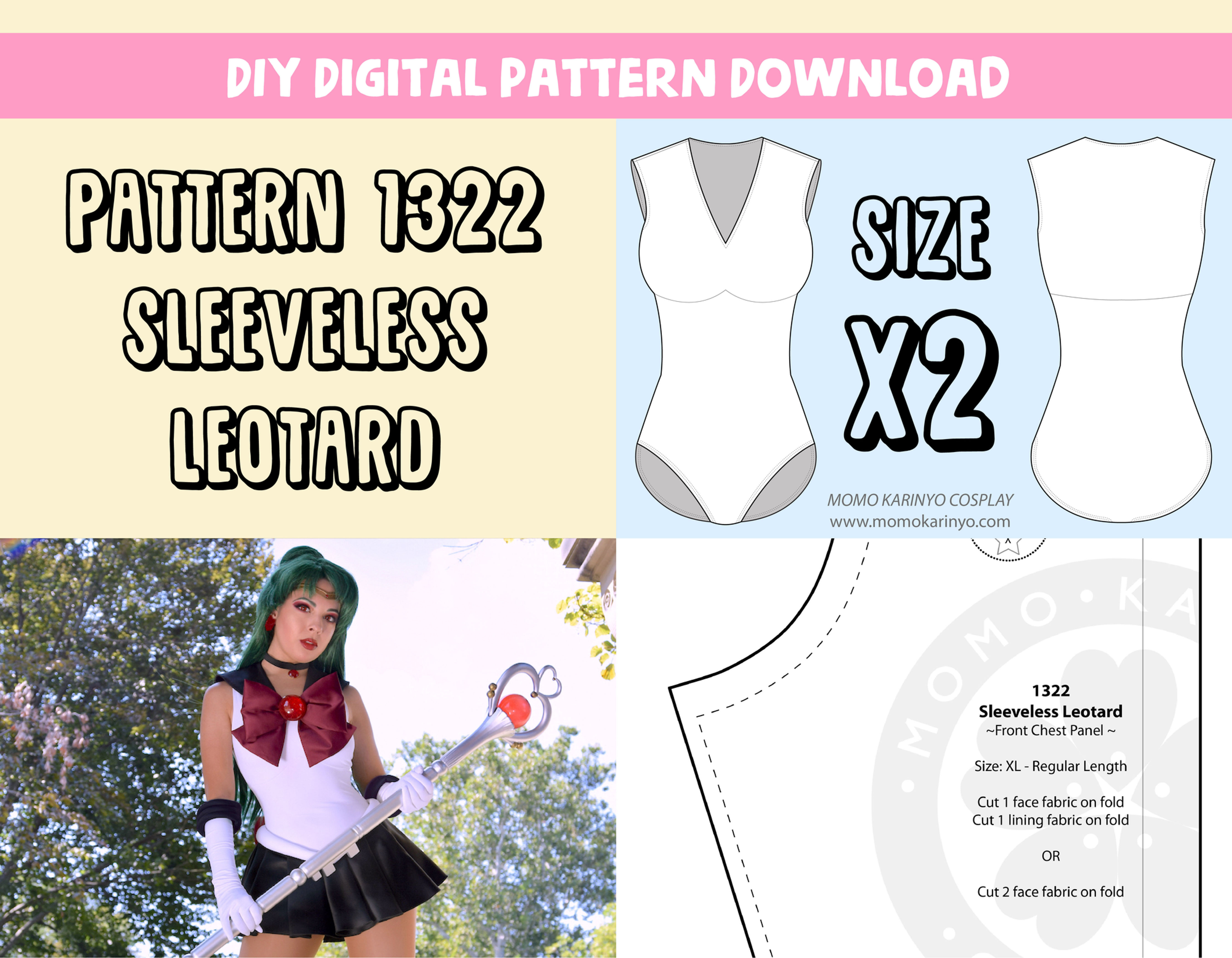 Sleeveless Leotard Pattern (Size X2)