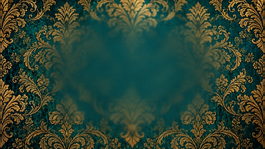 Vintage Teal and Gold Damask Backdrop.png