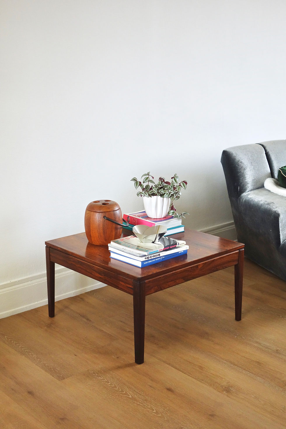 Bout de canapé scandinave en Palissandre de Rio, Danemark 1960s