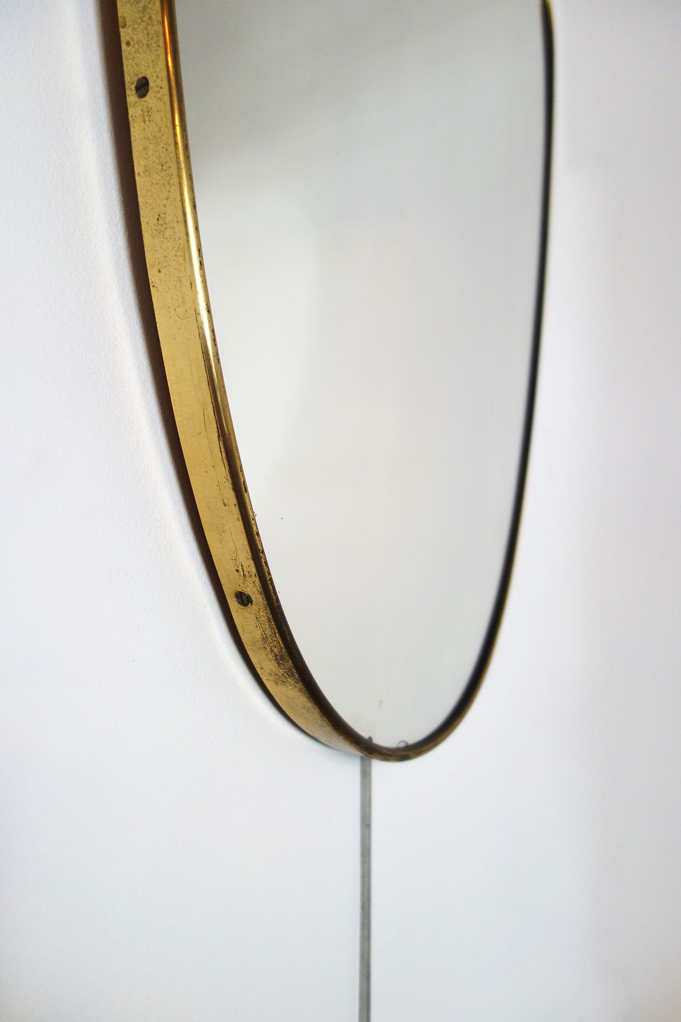 Miniature : Miroir vintage forme libre entourage laiton, Italie 1950's