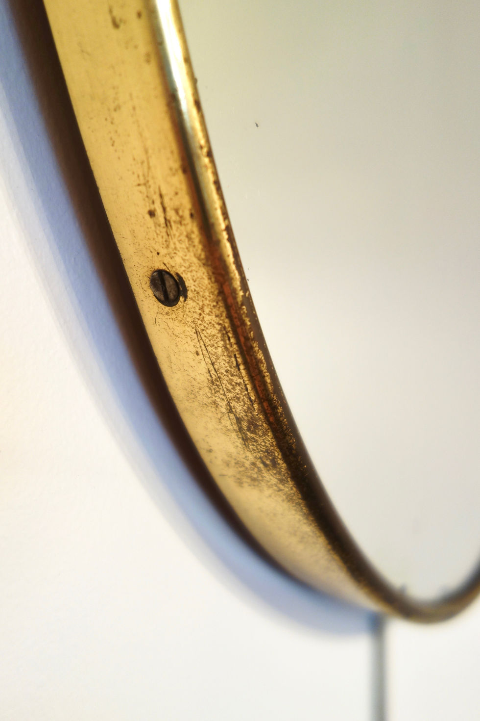 Miniature : Miroir vintage forme libre entourage laiton, Italie 1950's