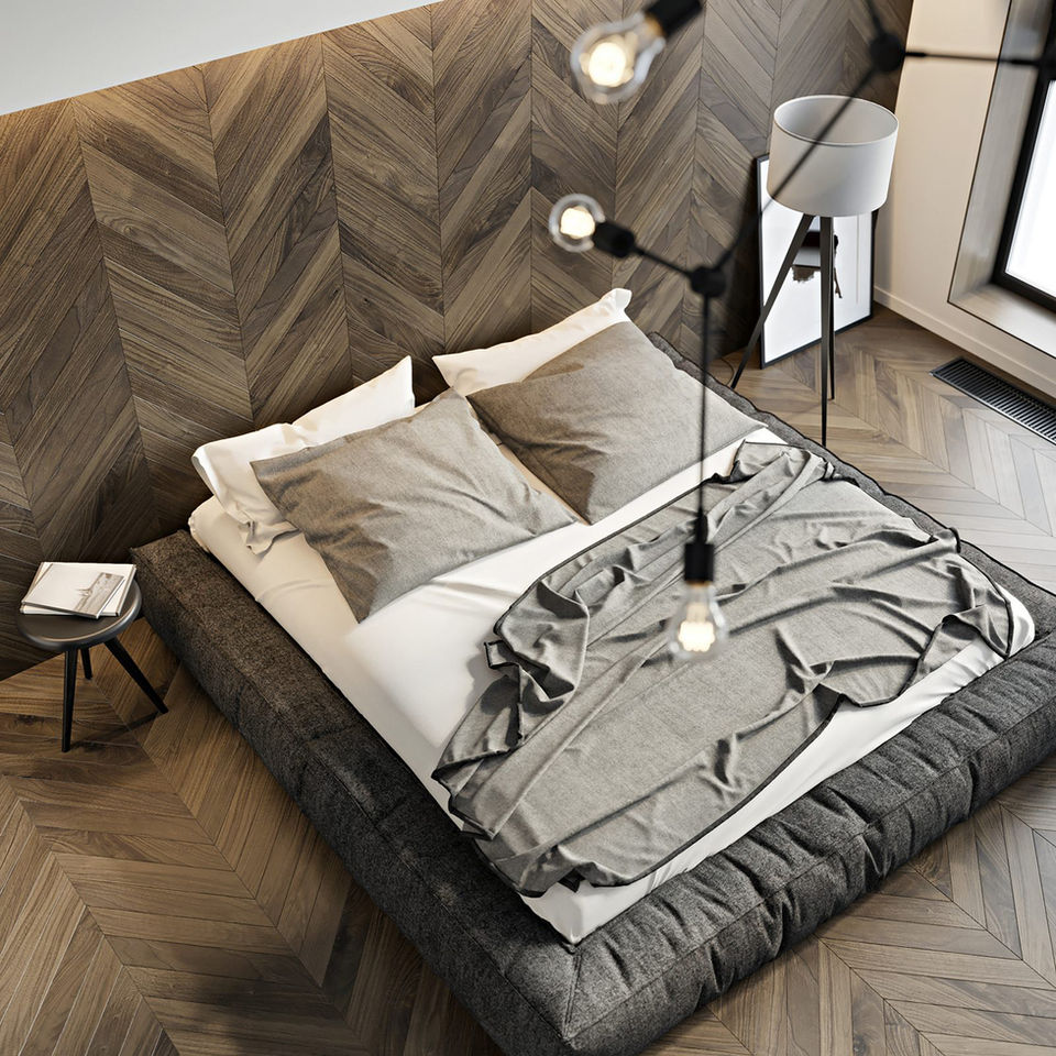 Imagine cu un apartament open space, mobilă la comandă și detalii de cromatică în nuanțe de negru și gri alb, cu baie modernă, în orașele Suceava, Brașov și Sibiu.