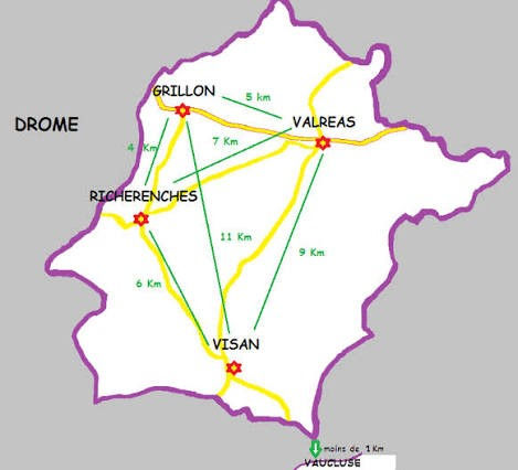 Carte de l'enclave des papes