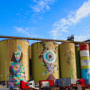 Street art in Sicily: Silos at the city port in Catania