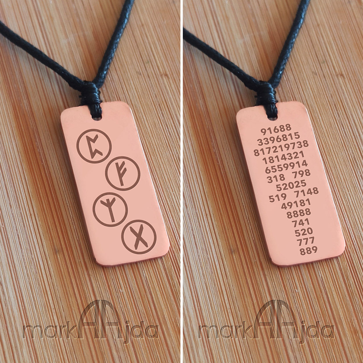 rune ve sayı sekans kolye