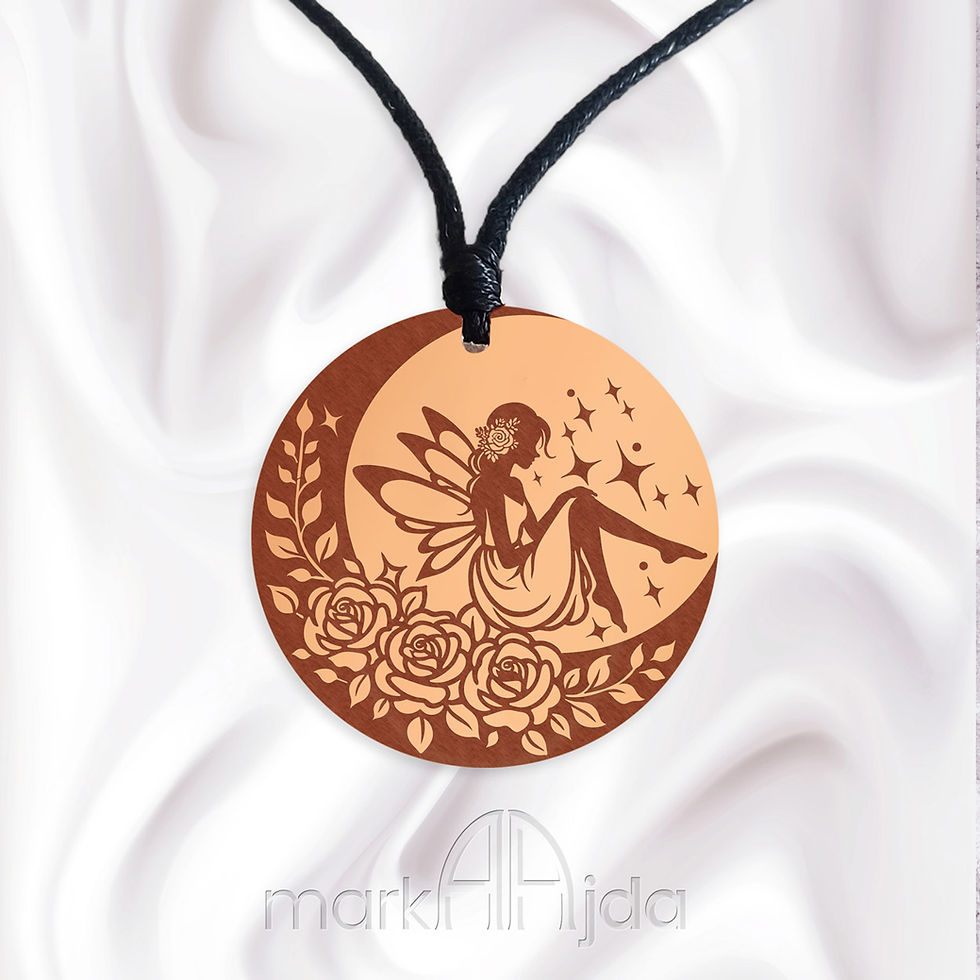 ay ve kız özel bakır kolye