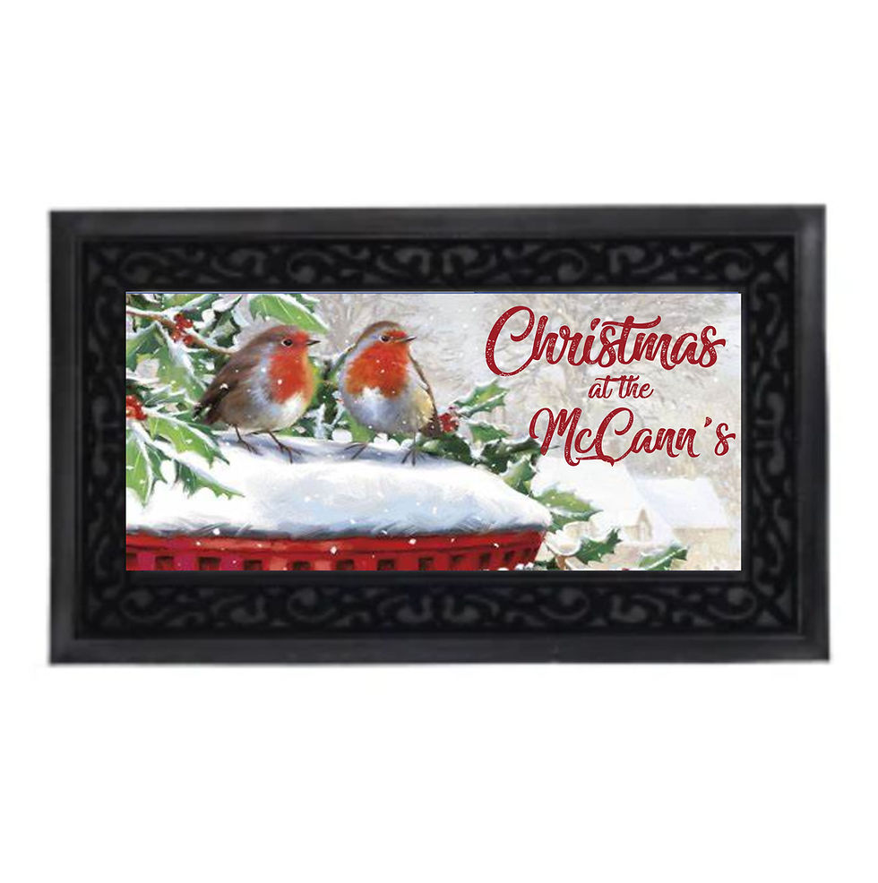 Personalised Christmas Robin Doormat