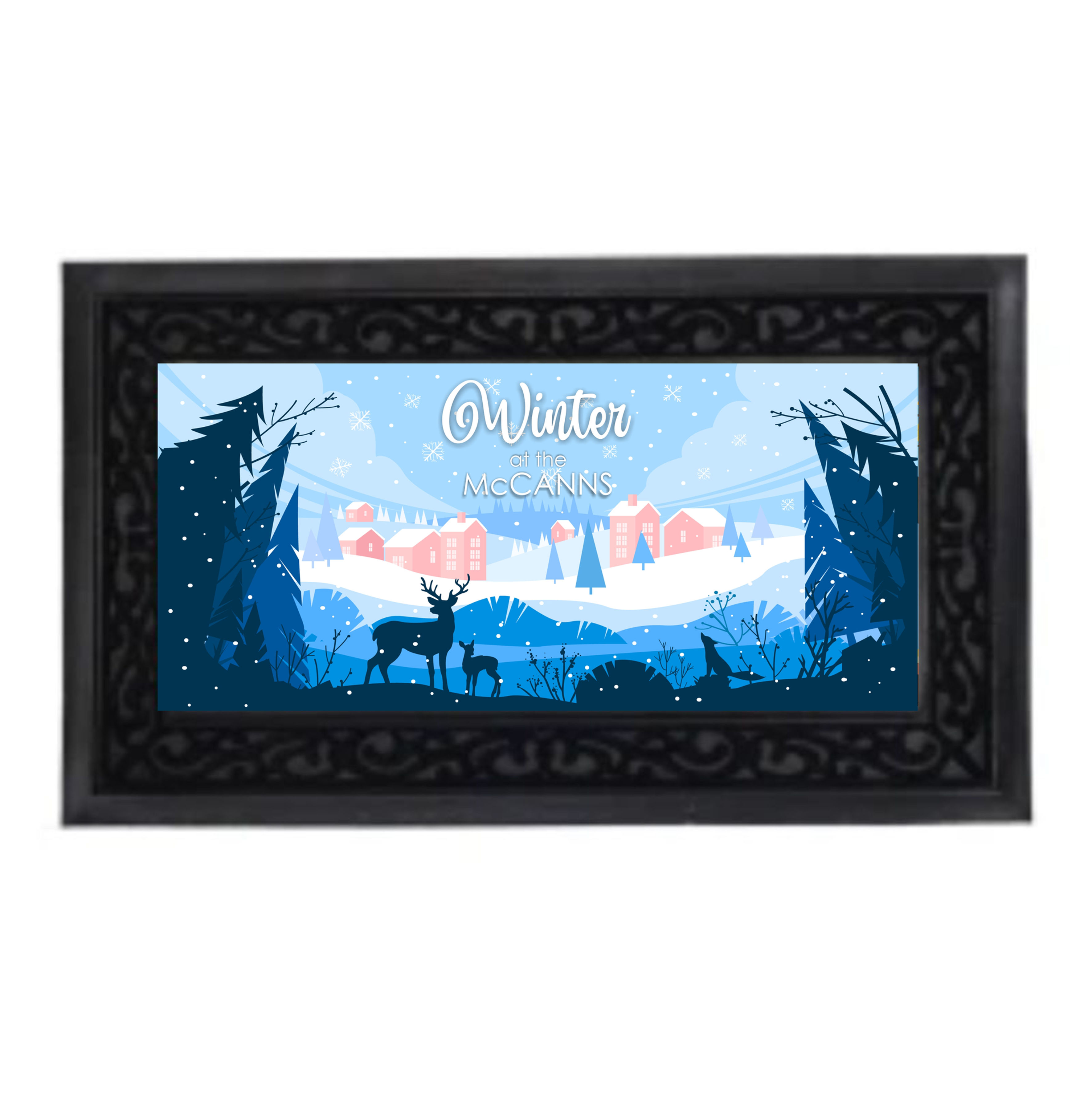 Personalised Winter Deer Doormat