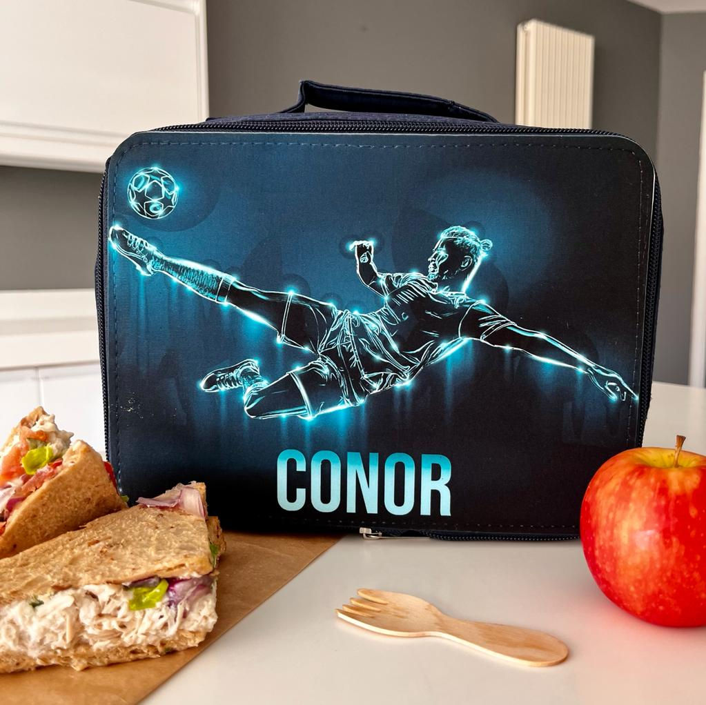 Personalised Boy Football Cooler Lunchbag