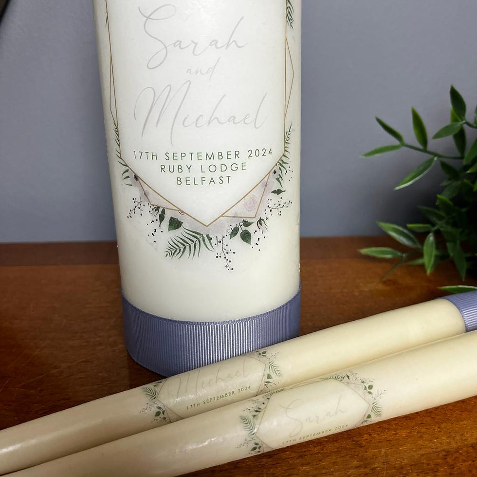 Thumbnail: Personalised Grey and Lilac Anemone Unity Wedding Set
