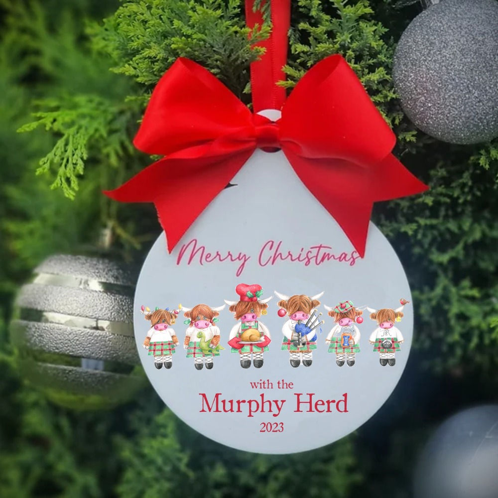 Personalised Highland Moos Super Size Bauble