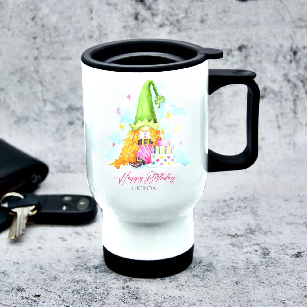 Personalised Birthday Gonk Insulated Mug