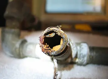 Leaking galvanized pipe