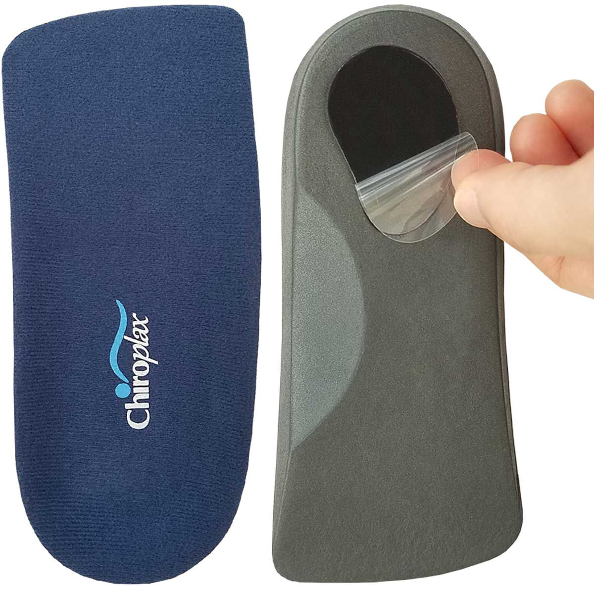 Chiroplax 3/4 Length Orthotic Foot Insoles, Flat Feet Arch Support Shoe Inserts for Over-Pronation, Fallen Arches