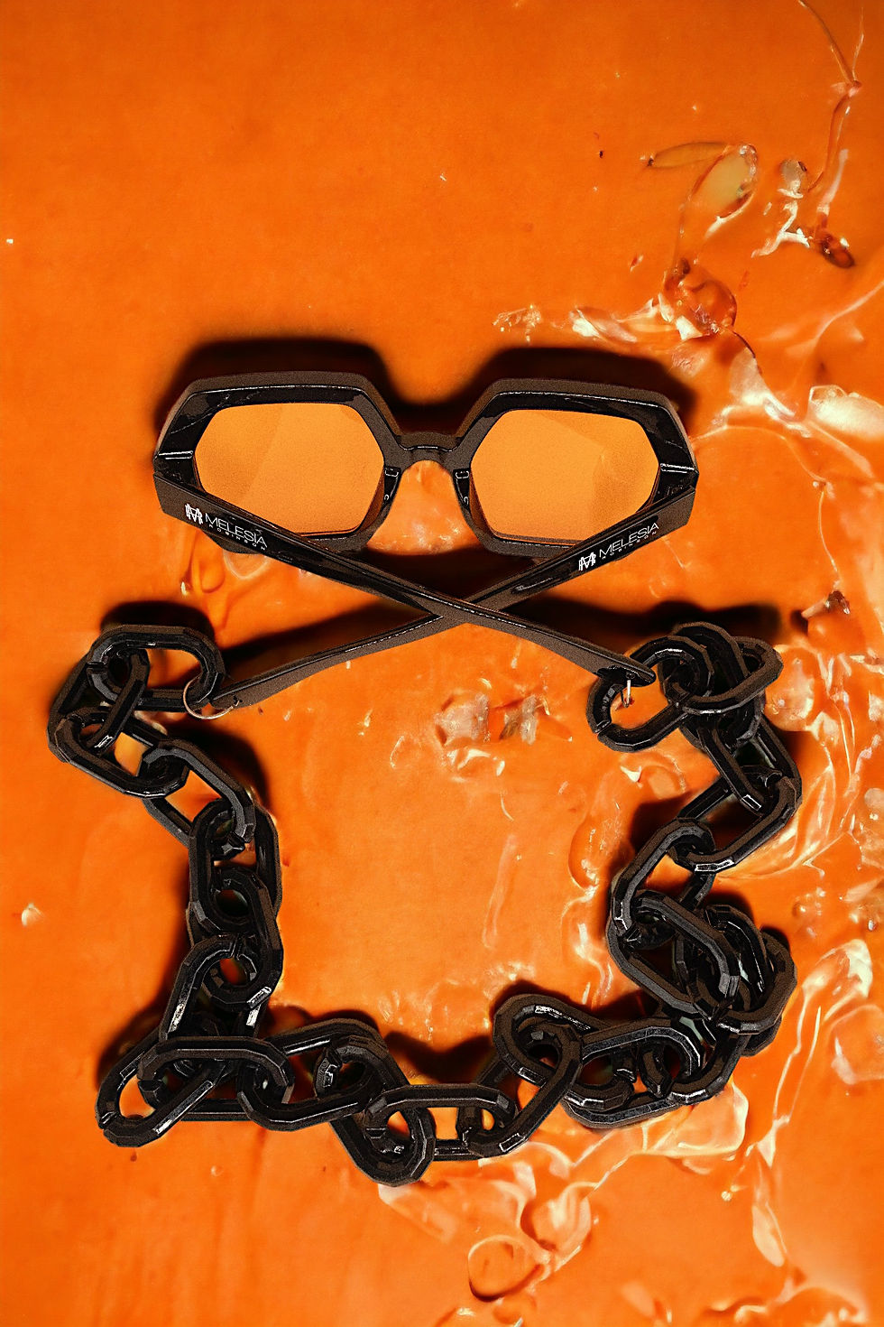 Miniatura: GlamorGon Oversized Shades Black With Orange Lens