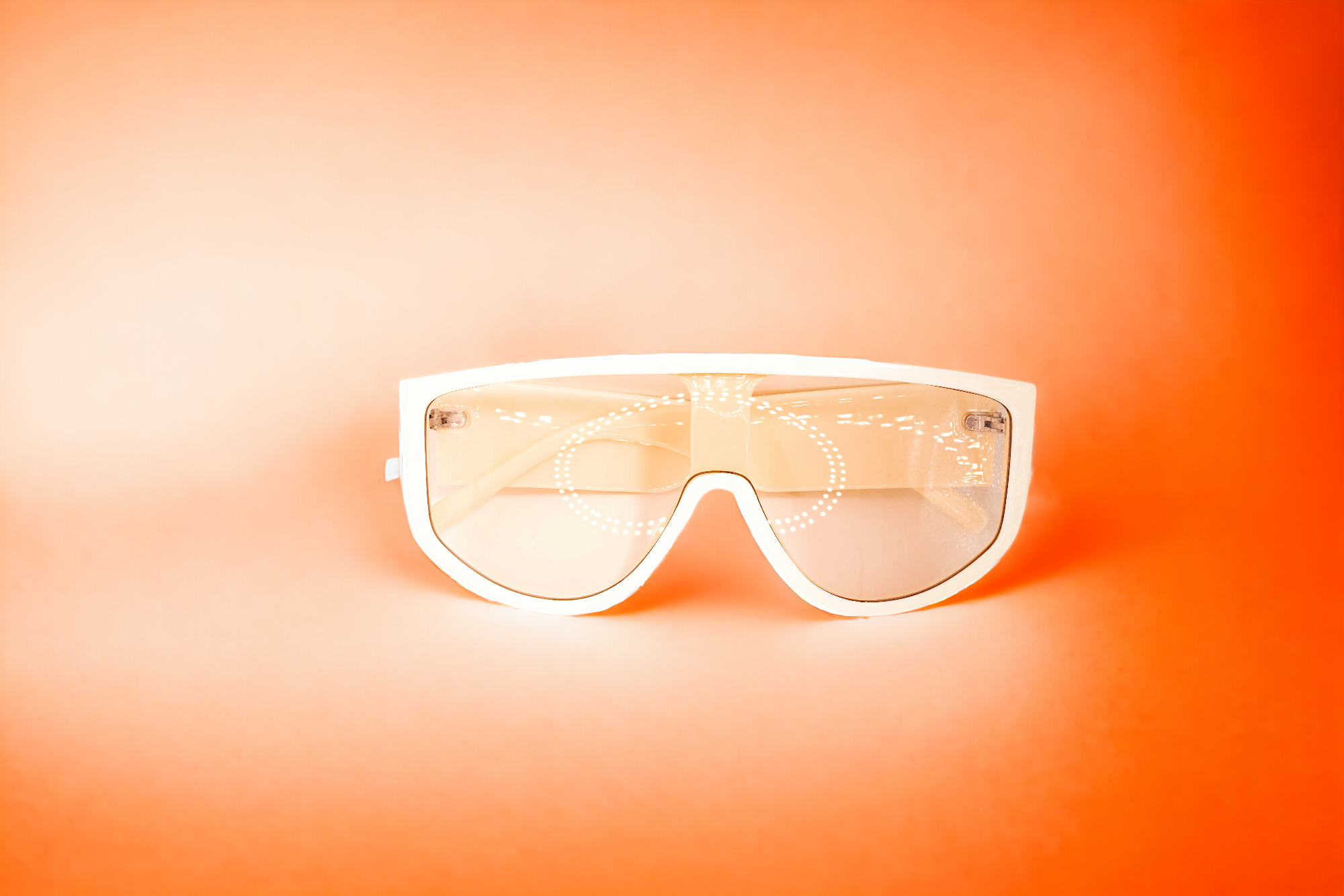 Beige Retro Oversized Sunglasses