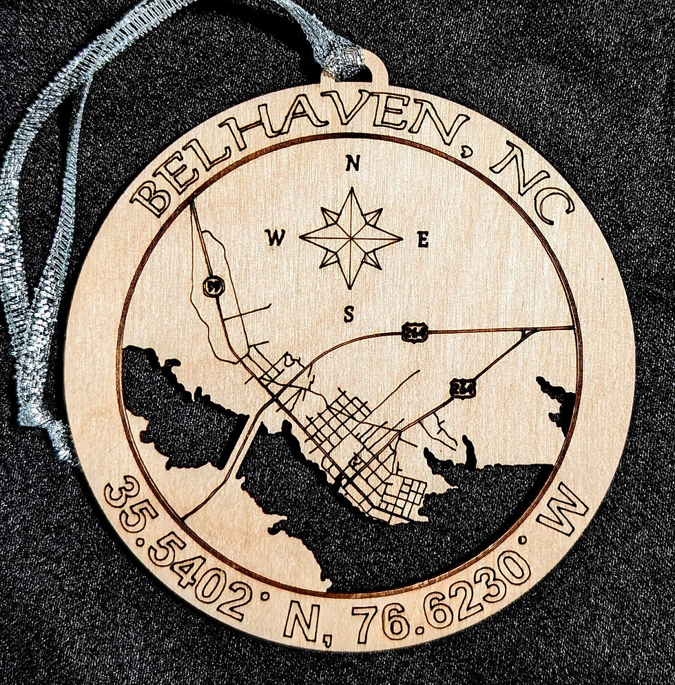 Thumbnail: Ornament Maps - Eastern North Carolina Rivers, Sounds, Lakes, and Towns