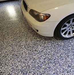 epoxy garage flooring using vynil flakes