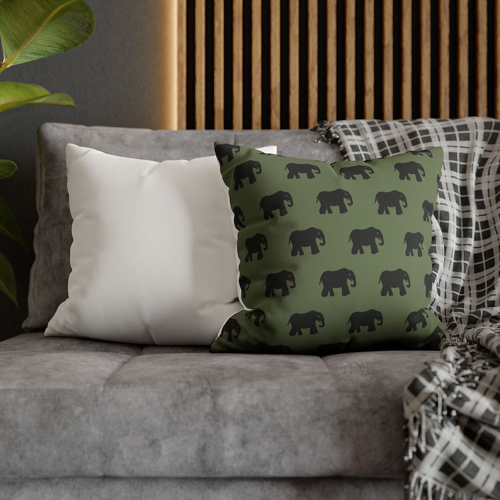 Thumbnail: Elephant Faux Suede Square Pillowcase