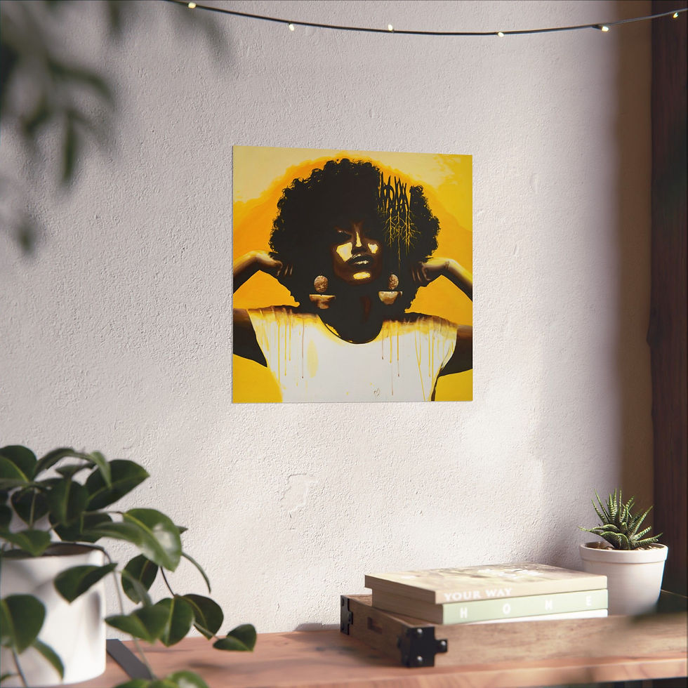 Thumbnail: Empowerment Black Woman Poster Print, Vibrant Wall Decor, Afrocentric