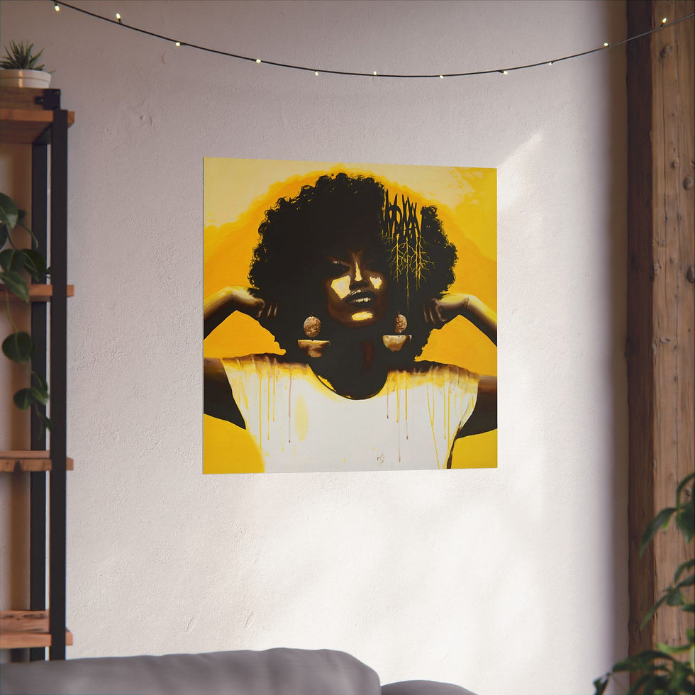 Thumbnail: Empowerment Black Woman Poster Print, Vibrant Wall Decor, Afrocentric
