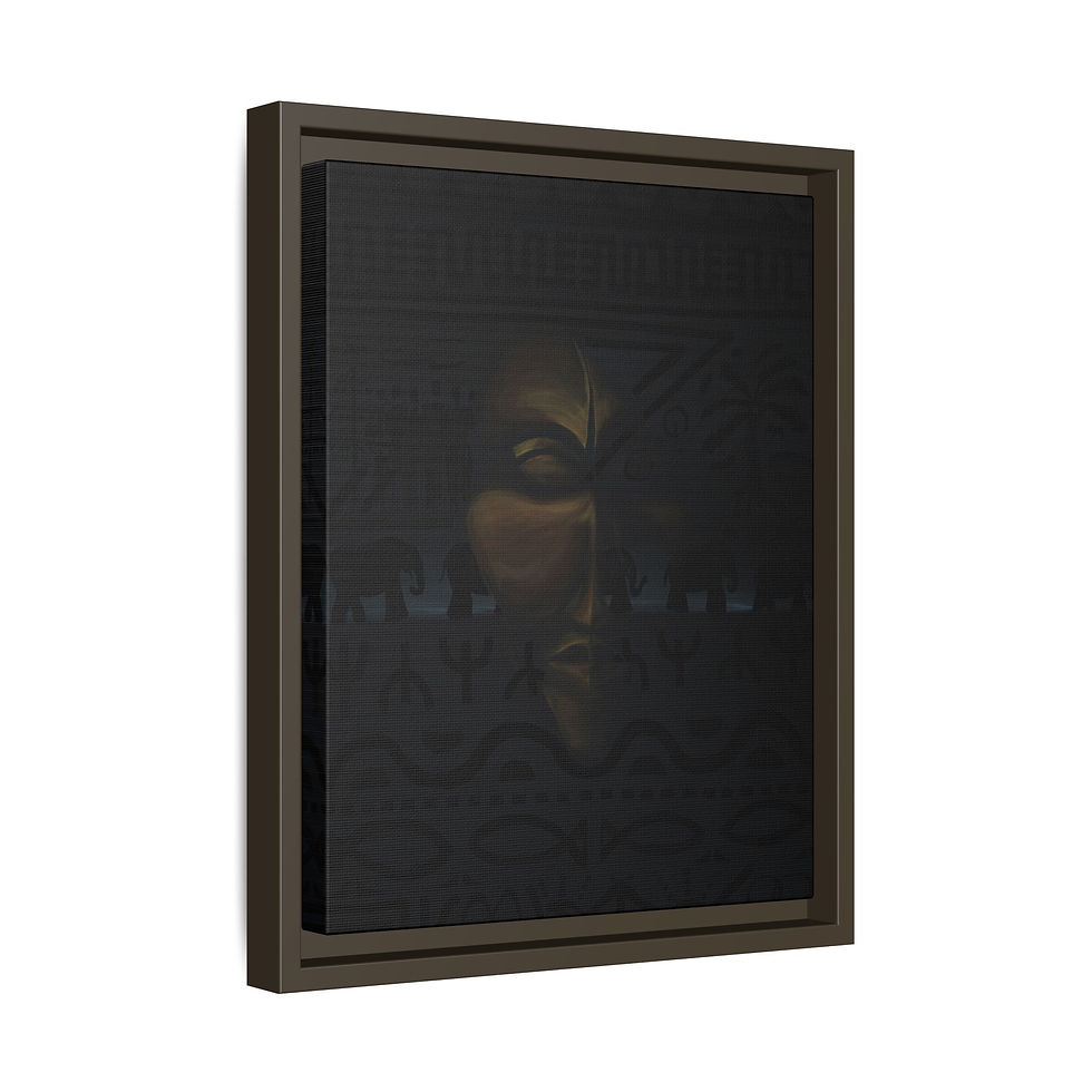Thumbnail: Canvas Art, African Print Painting, Framed Wall Decor, Ethnic Mask Artwork