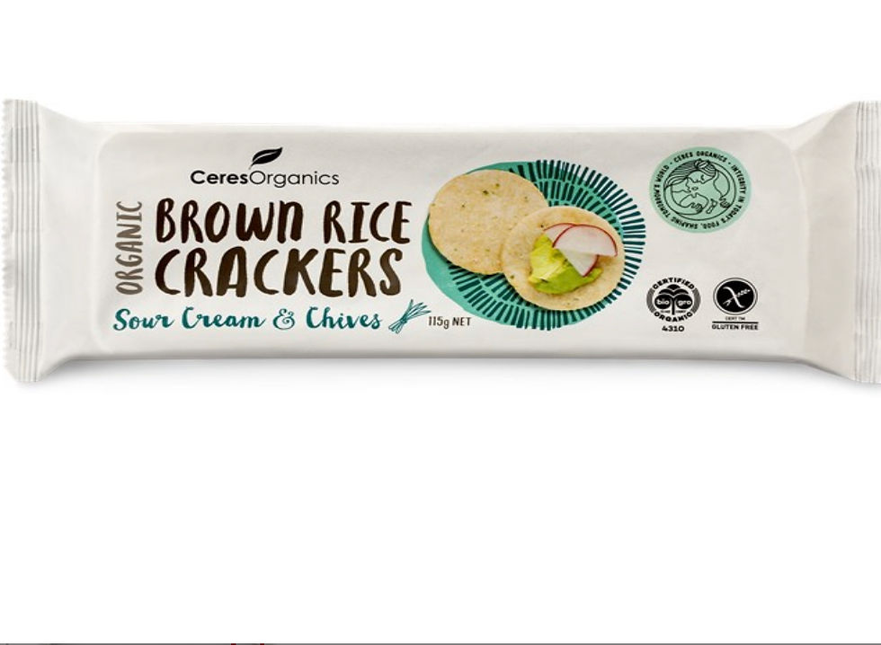 Organic Brown Rice Crackers Sour Cream and Chive