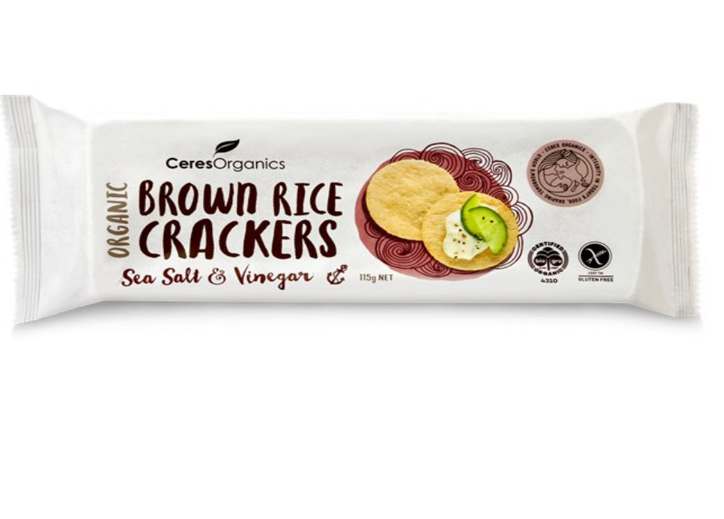 Organic Brown Rice Crackers Sea Salt and Vinegar