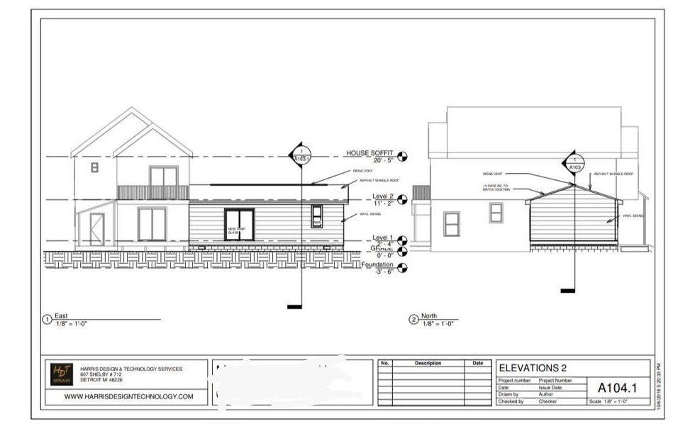 Remodel/Addition Plan Dimensions Elevation 2 (Side)