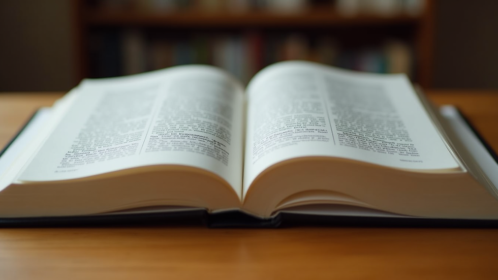 Close-up view of a law textbook open on a wooden desk