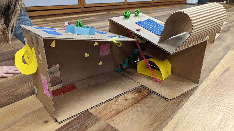 Model building with kids. Photo by author