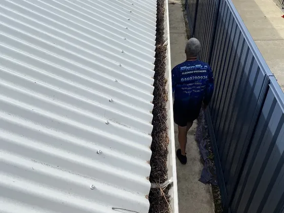 Roofline gutter before and after
