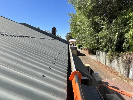 Rooftop solar array cleaned