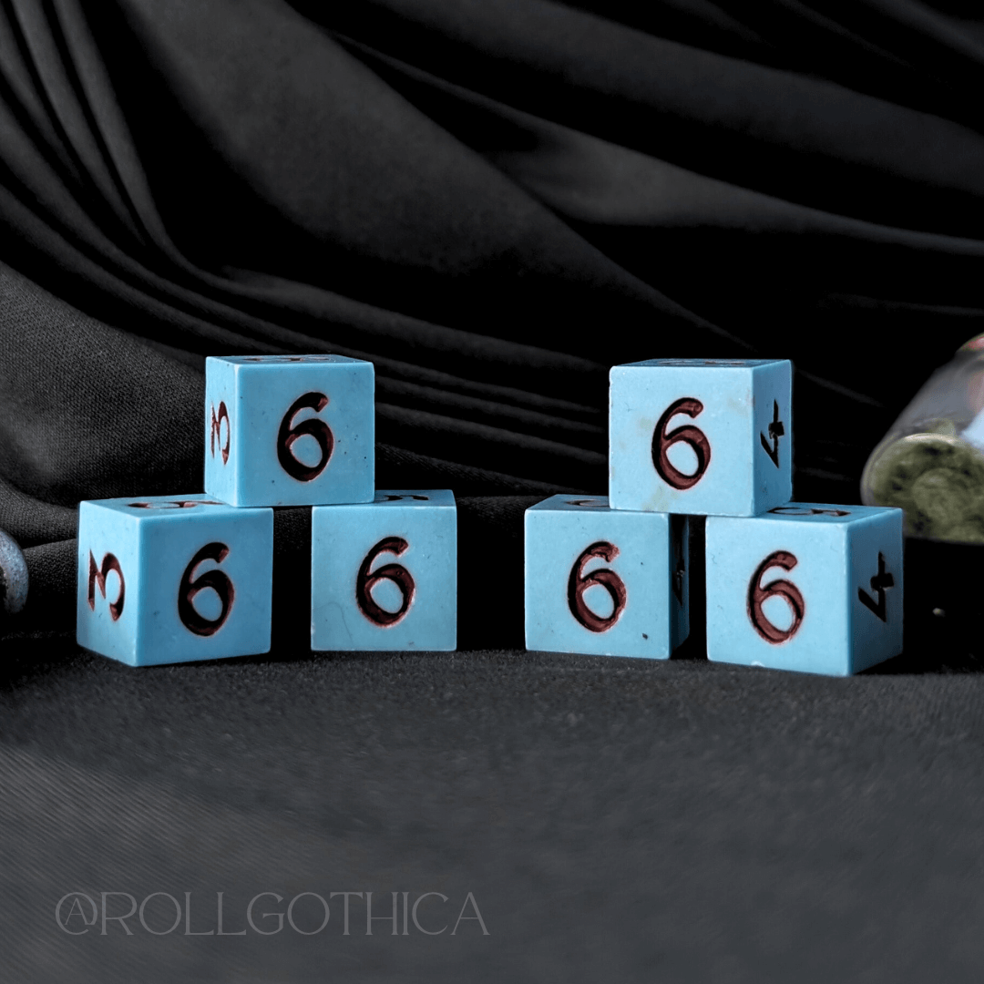 Darkened Skies Jesmonite Handmade Dice Set - 6D6 - Ready