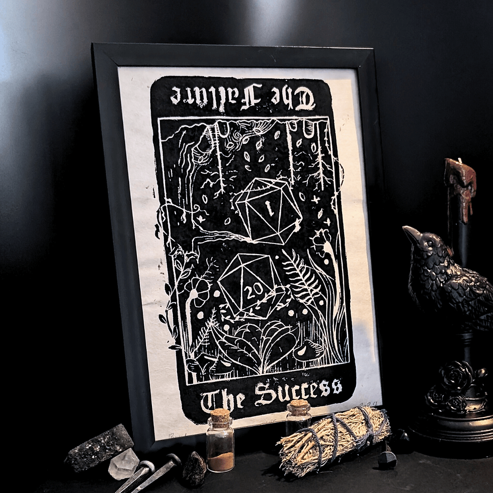 The Success The Failure Tarot card print | Growth & Rot/Death tarot imagery